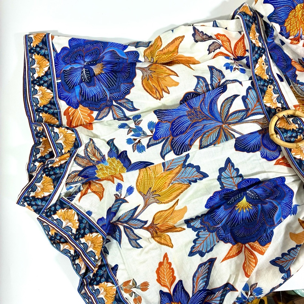 Farm Rio Lace Trim Romper Off-White Summer Flowers Small Medium Large NWT - Picture 12 of 17